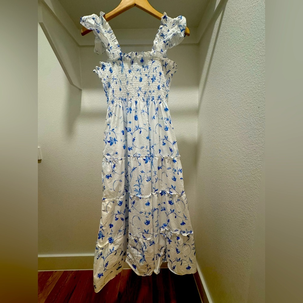White and Blue Floral  “Nap Dress” from Hill Top Home